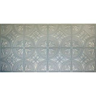 Global Specialty Products Dimensions Faux 2 ft. x 4 ft. Tin Style Ceiling and Wall Tiles in Nickel 309 02