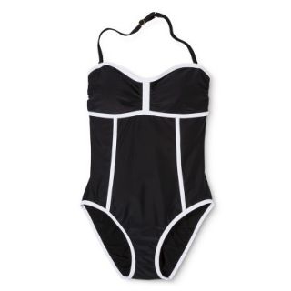 Merona Womens 1 Piece Swimsuit  Black XL
