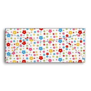 Cute girly trendy floral colourful floral pattern envelopes