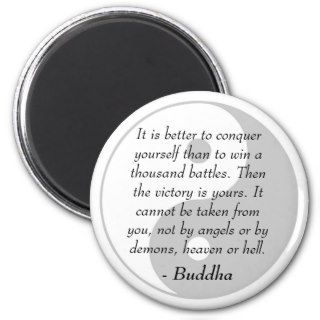 Famous Buddha Quotes   Conquer Yourself Refrigerator Magnets