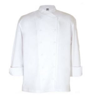 San Jamar Poly Cotton Corporate Chef Jacket, Large