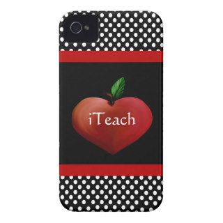 Red Heart Apple Teacher's iPhone 4 Case