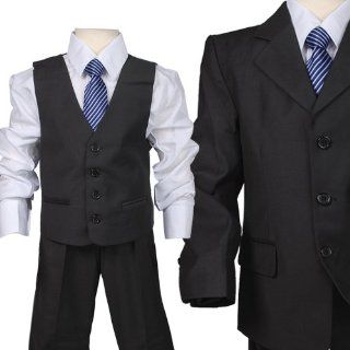 D262 Schwarz 5 teiliger Anzug Junge Hochzeit Festzug Outfits Festkleidung (56(Gr.122/128)) Drogerie & Körperpflege