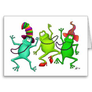 Three Dancing Frogs Card