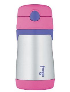 Thermos Foogo Phases 123 Thermosflasche Edelstahl auslaufsicher mit Trinkhalm 320 ml pink Küche & Haushalt