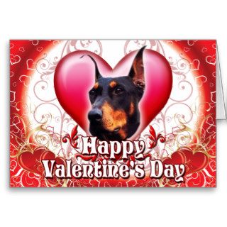 Happy Valentines Day Doberman Greeting Cards