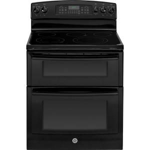 GE 6.6 cu. ft. Double Oven Electric Range with Self Cleaning Ovens in Black JB850DFBB