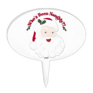 Vintage Style Santa Who's Been Naughty? Cake Toppers