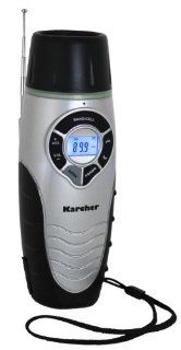 Karcher KR 112 tragbares Kurbelradio (AM/FM Radio, Taschenlampe, Sirene, Handy Ladefunktion) silber/schwarz Heimkino, TV & Video