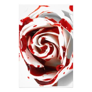 Bleeding White Rose Stationery Design