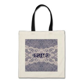 elegant lace burlap country wedding canvas bag