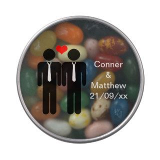 Two Grooms And Love Heart Wedding Jelly Belly Tin