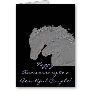 Embossed Horses Greeting Card