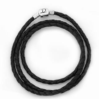 De Buman Sterling Silver Woven Leather Charm Bracelet De Buman Charm Bracelets