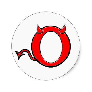 Anti Obama    Red O With Devil Horns and Tail Round Sticker