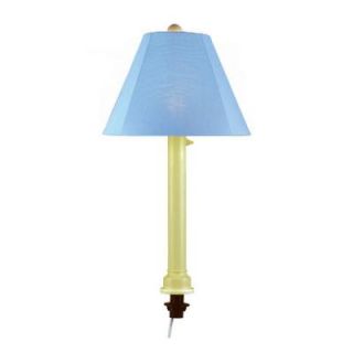 Patio Living Concepts Catalina 16 in. Outdoor Bisque Umbrella Table Lamp with Sky Blue Shade 39774