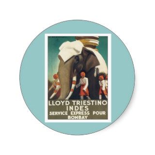 Vintage Lloyd Triestino India Round Stickers