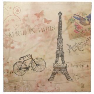 Vintage Eiffel Tower Art Napkins