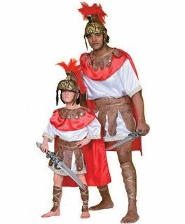Kinder Kostüm Römer, rot braun weiß, Gr. 128 Spielzeug