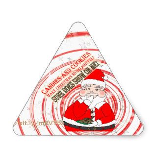 Candies and Cookies Funny Christmas Santa Triangle Stickers