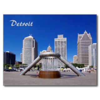 Detroit   Hart Plaza Postcard