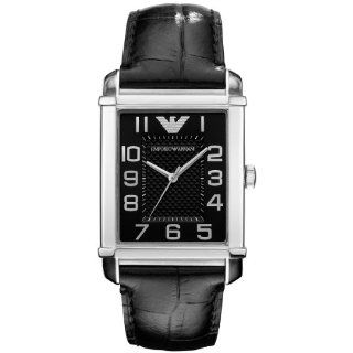 Emporio Armani Herren Armbanduhr Classic Angelo Analog Quarz Leder AR0363 Uhren