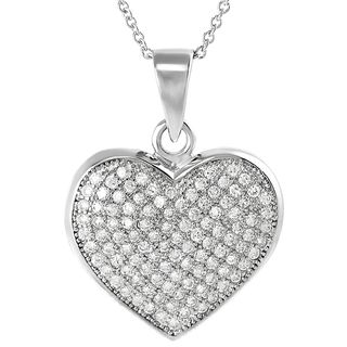 Tressa Collection Sterling Silver Cubic Zirconia Heart Necklace Tressa Sterling Silver Necklaces