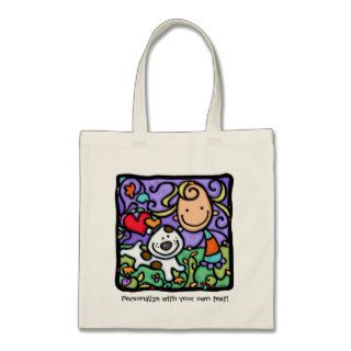 LittleGirlie loves her puppy. Personalized tote Tote Bag