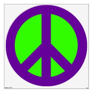 Purple and Green Peace Sign Wall Sticker