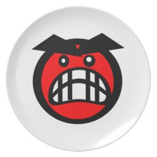 Angry Smiley Face Plate