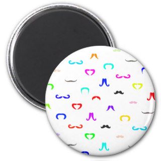 Cute Funny colorful Mustaches Pattern Magnets