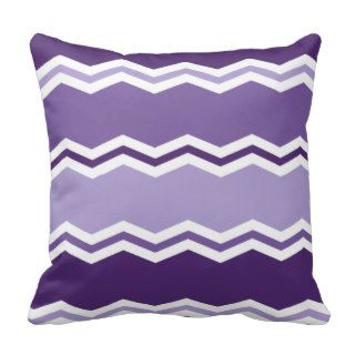 Dark and Light Lavender Purple Chevron Stripes Throw Pillows