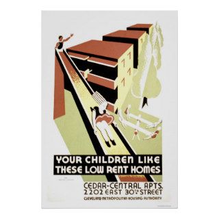 Low Rent Home Cleveland 1940 WPA Posters