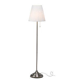 IKEA Stehlampe "Arstid" 155 cm hohe Stehleuchte   vernickelt   mit Stoffschirm Küche & Haushalt