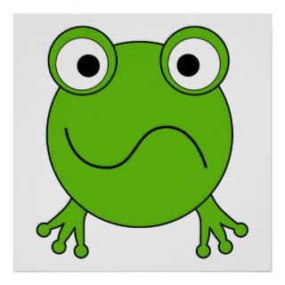 Green Frog. Looking confused. Poster