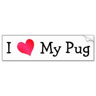 I Love My Pug Bumper Sticker