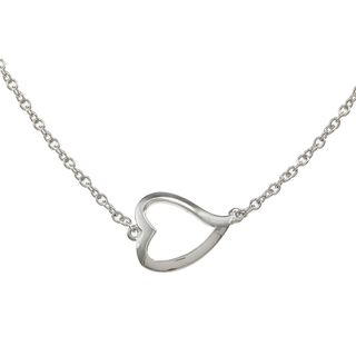La Preciosa Sterling Silver 16 inch Open Curved Heart Necklace La Preciosa Sterling Silver Necklaces