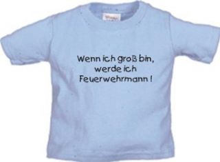 Kinder T Shirt WENN ICH GROß BIN, WERDE ICH FEUERWEHRMANN / Größe 60   164 in 5 Farben Bekleidung