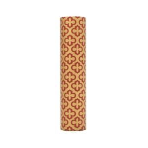 kaarskoker Clover 6 in. x 7/8 in. Red and Gold Paper Candle Covers, Set of 2   DISCONTINUED RDG CLO 6C
