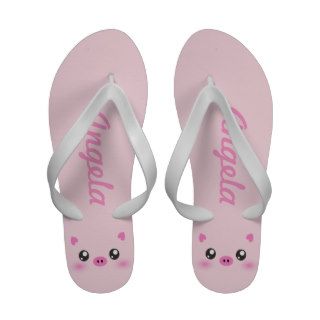 Pink cute Pig Face   personalized Sandals