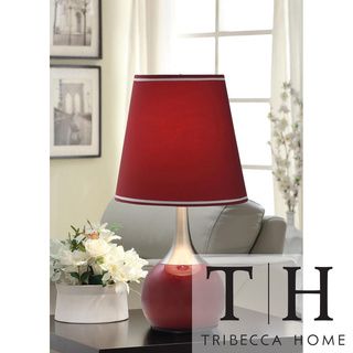 Tribecca Home Elisha Contempo Burgundy Teardrop Touch Table Lamp Tribecca Home Table Lamps
