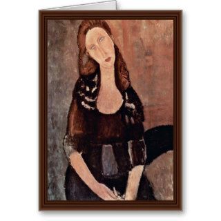 Portrait Of Jeanne Hébuterne By Modigliani Amedeo Greeting Cards