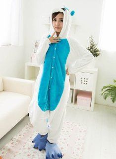 Neu Einhorn Kigurumi Onesie tierkostüme erwachsene Halloween Kostüm Tier Pyjama mit Kapuze Nachtwäsche blau (L(für Höhe 168 176cm)) Sport & Freizeit