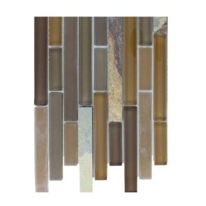 Splashback Tile Tectonic Harmony Multicolor Slate and Earth Blend Glass Tiles   6 in. x 6 in.x 8 mm Tile Sample (1 sq. ft.) R6A4