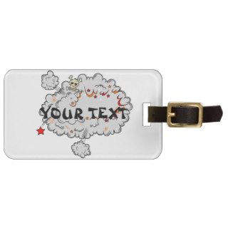 Blank Cartoon Clouds Template   Easy Customize Bag Tag