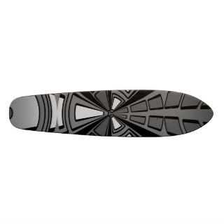 Futuristic black and gray circle design skateboard