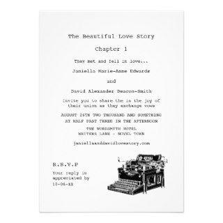 Writer Vintage Typewriter Wedding Invitation