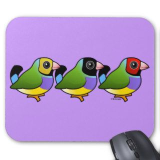 Three Gouldian Finches Mouse Pads