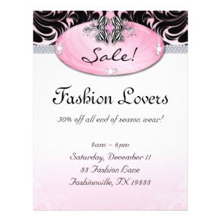 Fashion Flyer Hair Salon Jewelry Zebra Bow Pink