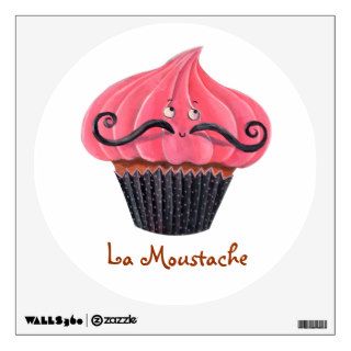 Cupcake and La Moustache Wall Graphics